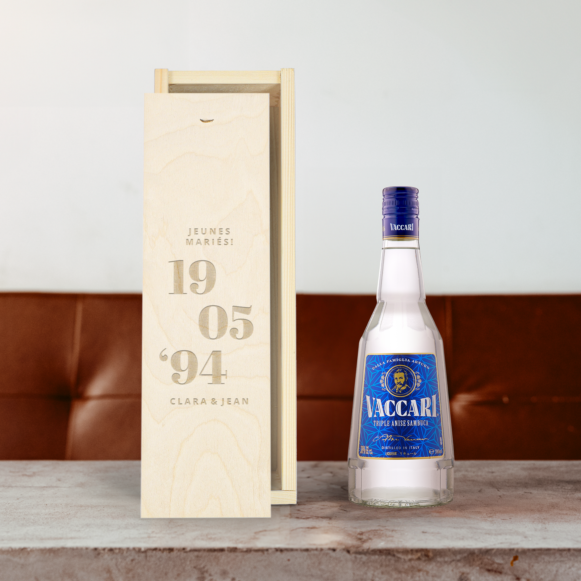 Coffret liqueur personnalisé - Sambuca Vaccar
