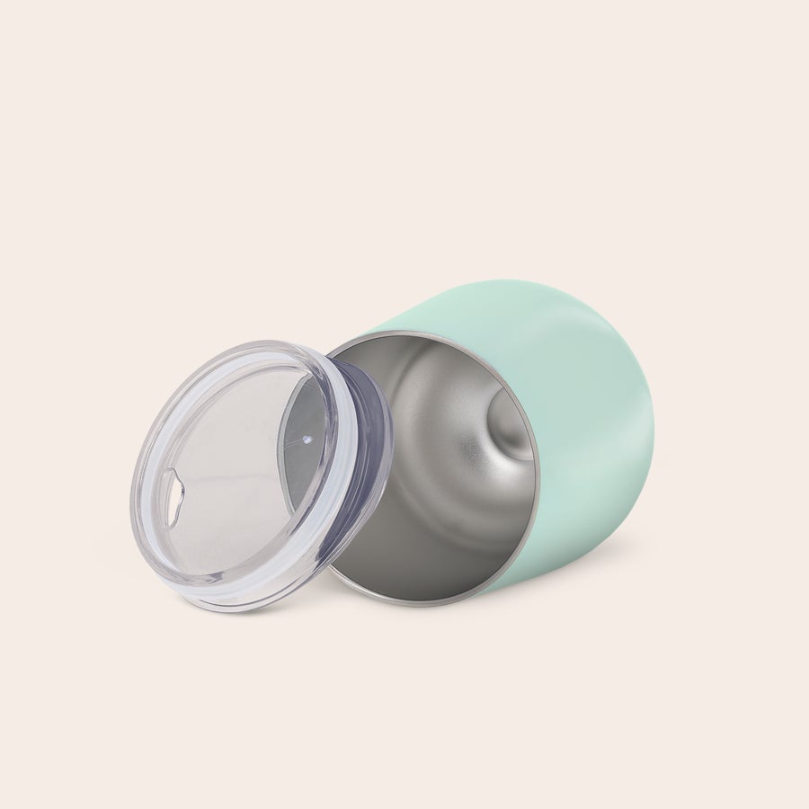 Mug thermos personnalisé Tasse de voyage personnalisée vert menthe avec couvercle, intérieur acier inoxydable, pour emporter sa boisson partout