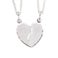 Engraved silver pendant broken heart