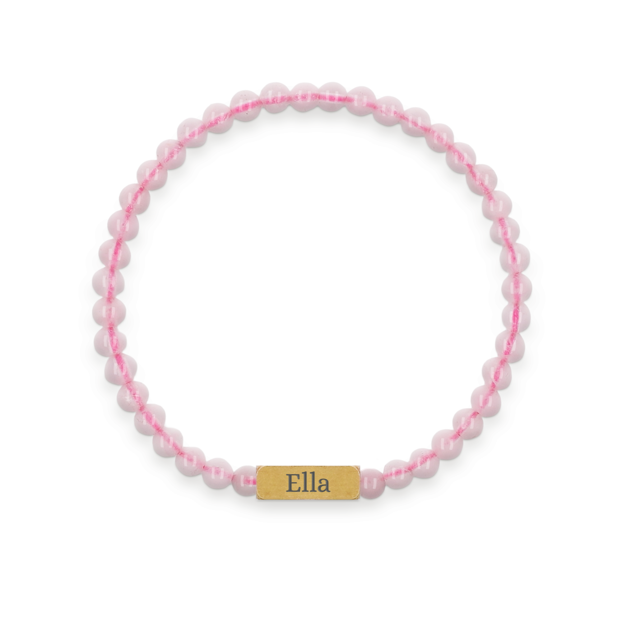 Rosenquarz-Armband mit Gravur