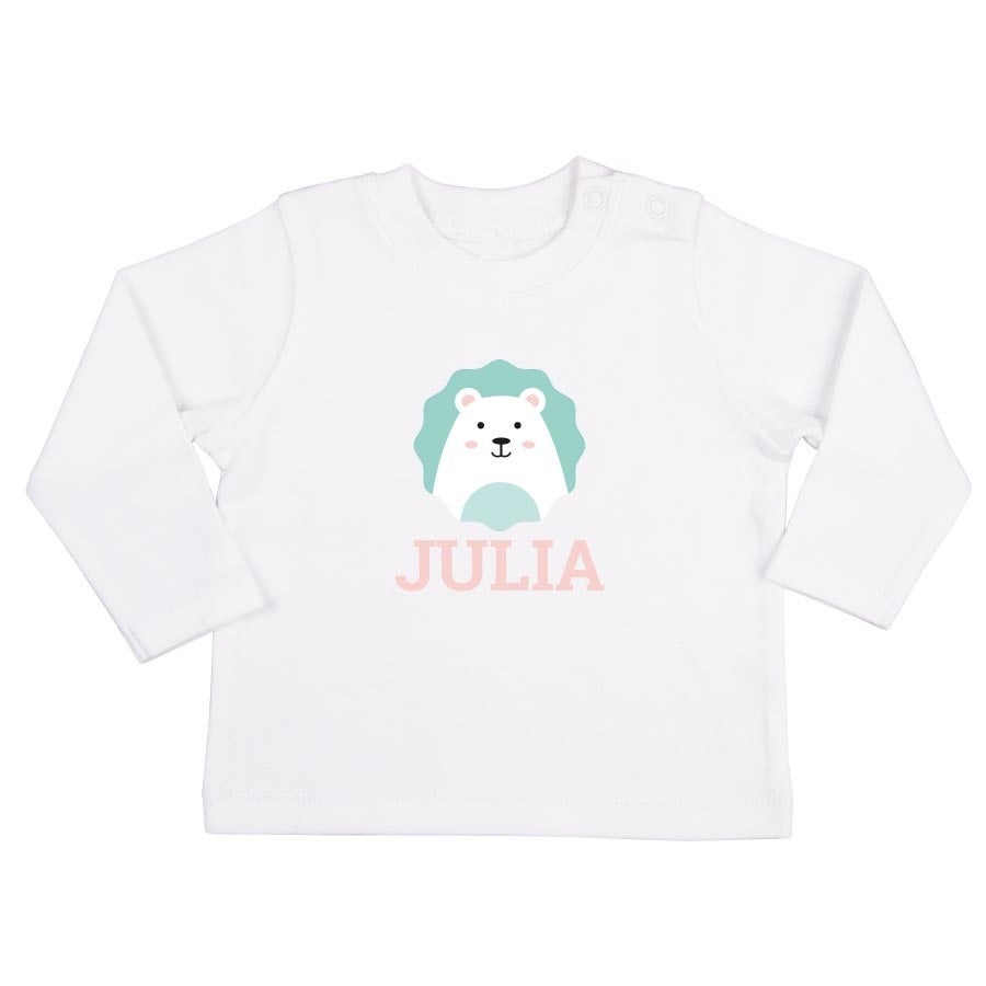 Baby Langarmshirt bedrucken - Weiß - 50/56