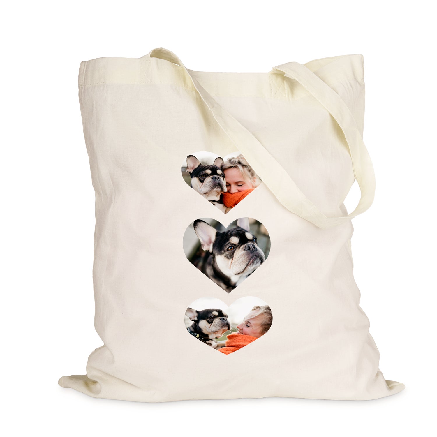 Bawe�niana torba ze zdj�ciem i tekstem- be�owa