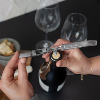 Personalised stainless steel corkscrew