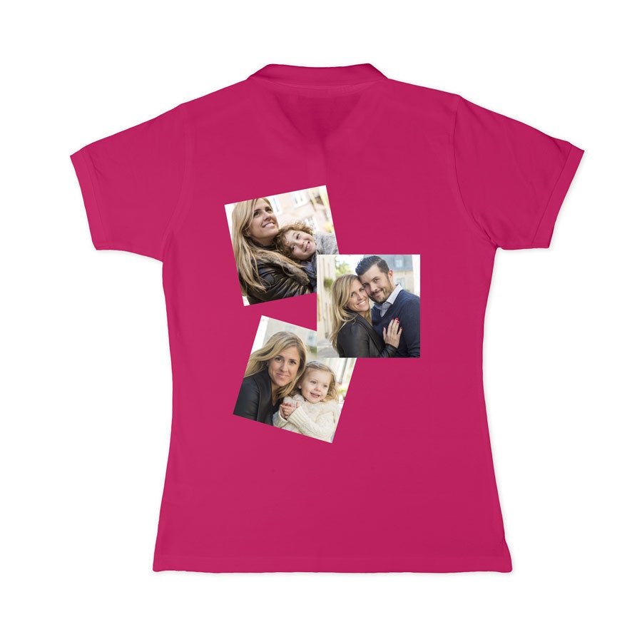 Camisa polo personalizada - Mulheres - Rosa - XXL