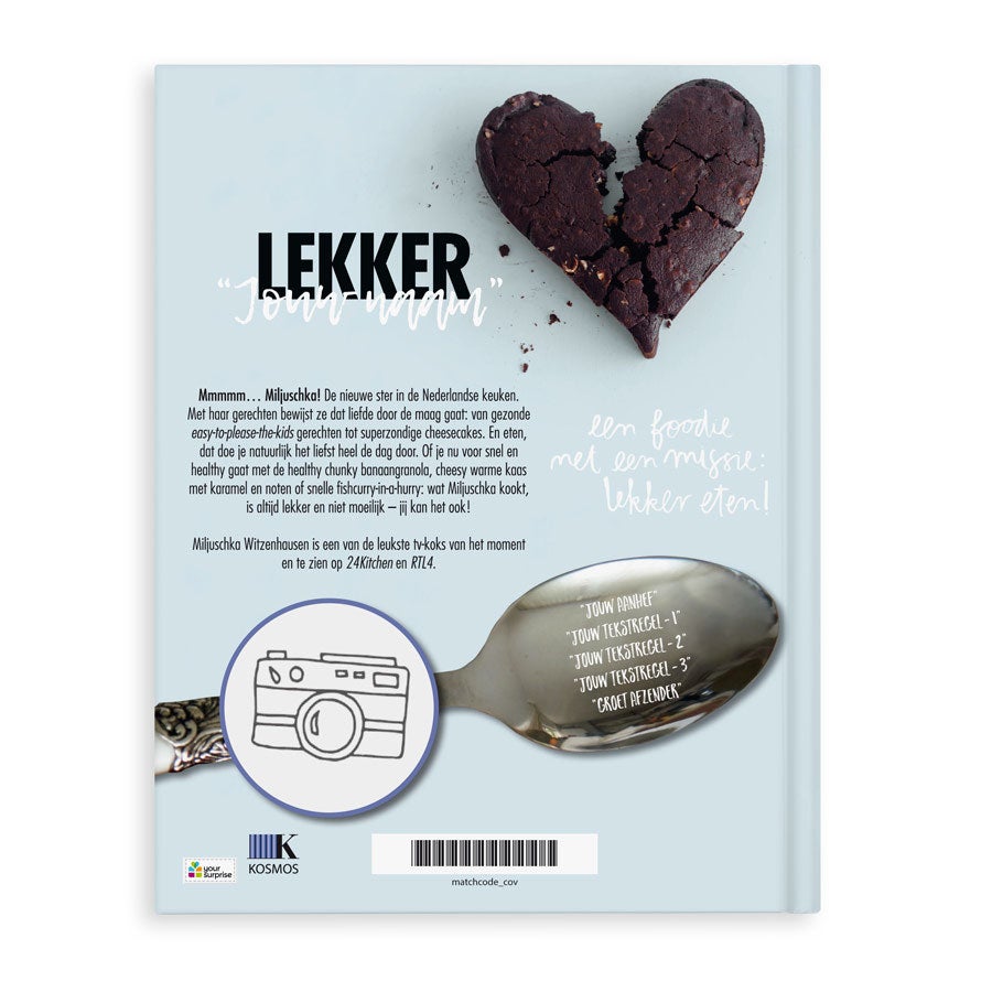 Lekker Miljuschka kookboek met naam en foto - Softcover