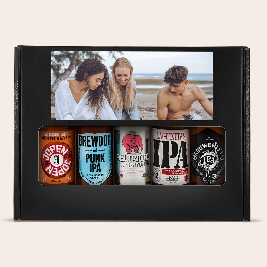 Packs de cerveza internacional con foto y texto Packs de cerveza internacional con foto y texto