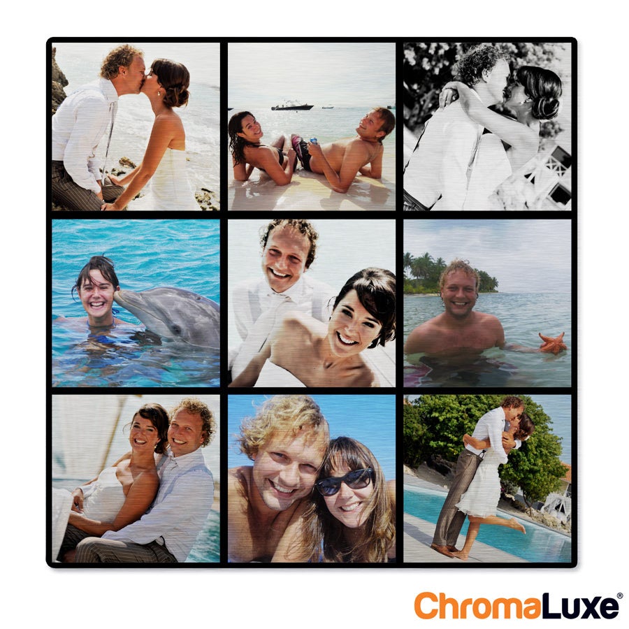Instacollage aluminium bedrukken - Geborsteld