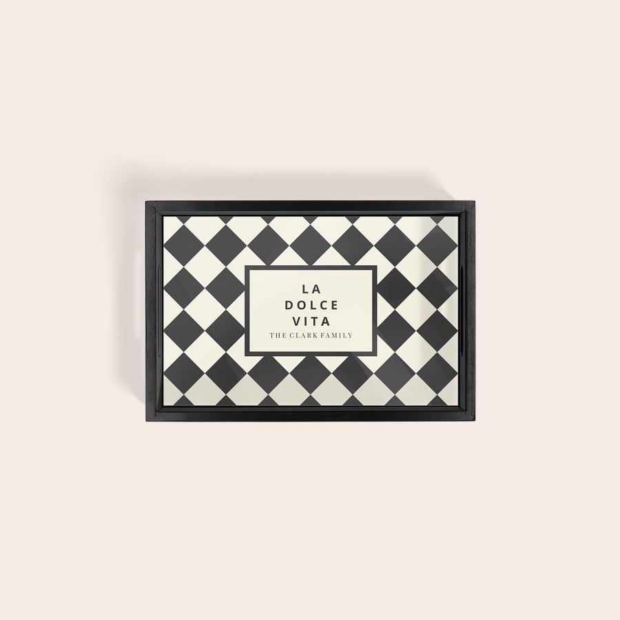 Personlig Serveringsbakke Personlig serveringsbakke i træ - Sort - 33 x 20 cm med