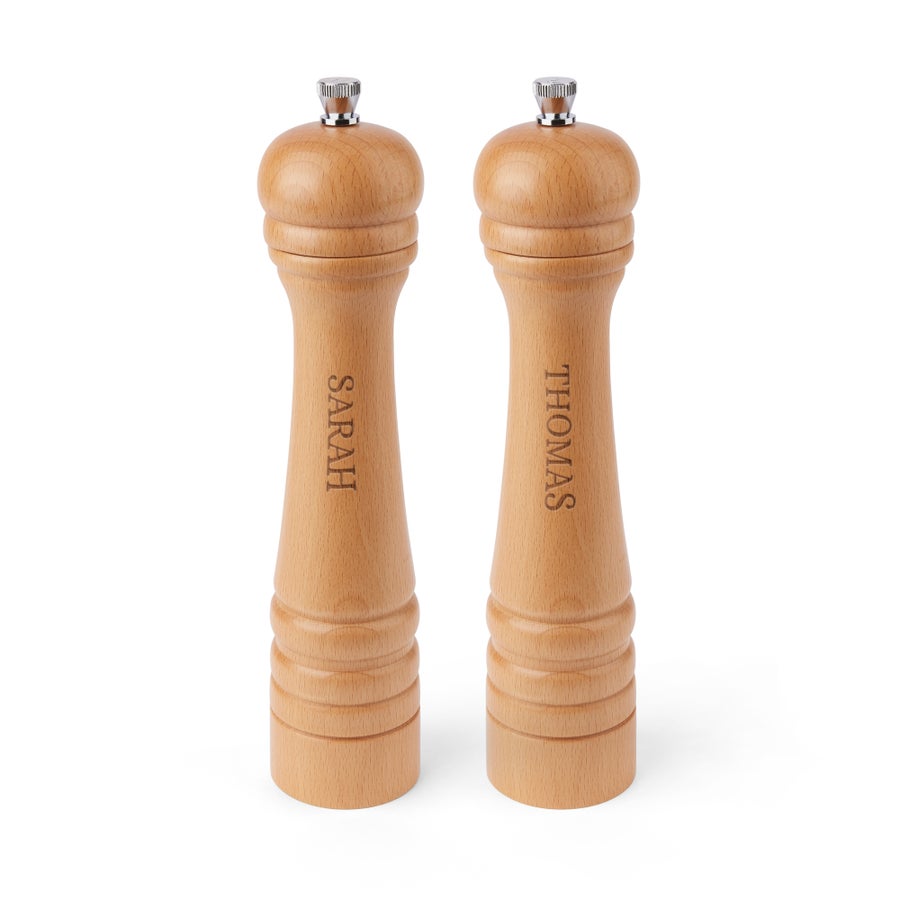 Personalised salt & pepper grinder set