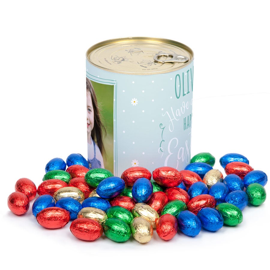 Personalised sweets tin - Easter eggs - 350 grams