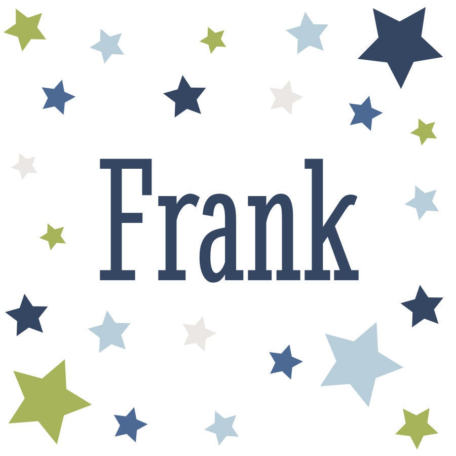 Kinderkamer muursticker met naam - 20 x 20 cm