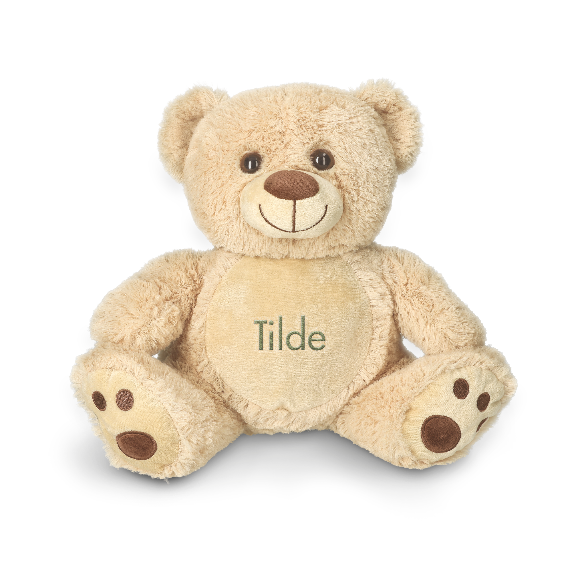 Personlig teddybjörn med broderad mage