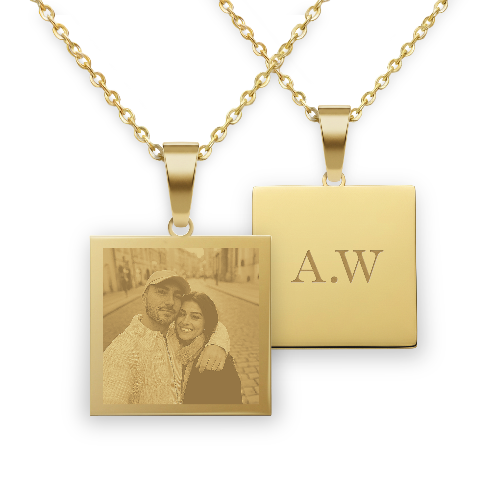 Necklace with square pendant