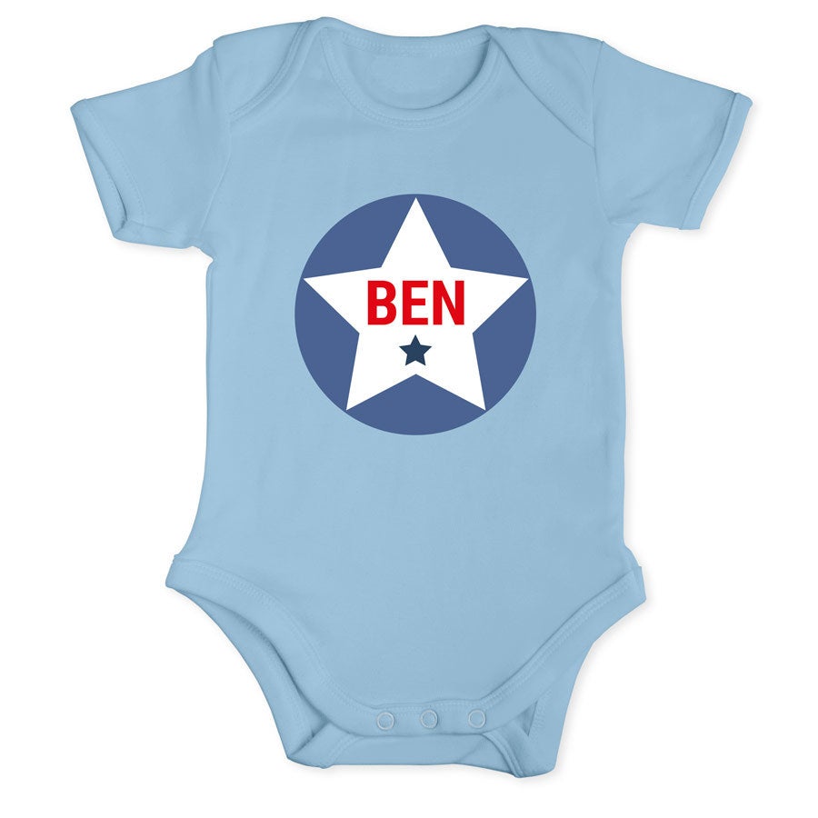 Baby Body selbst gestalten - Babyblau 50/56