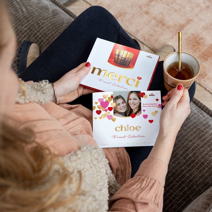 Merci Schokolade mit personalisierter Grußkarte YourSurprise