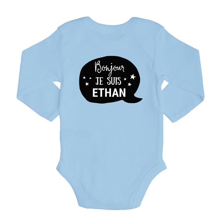 Body bébé personnalisé - Bleu clair - 50/56