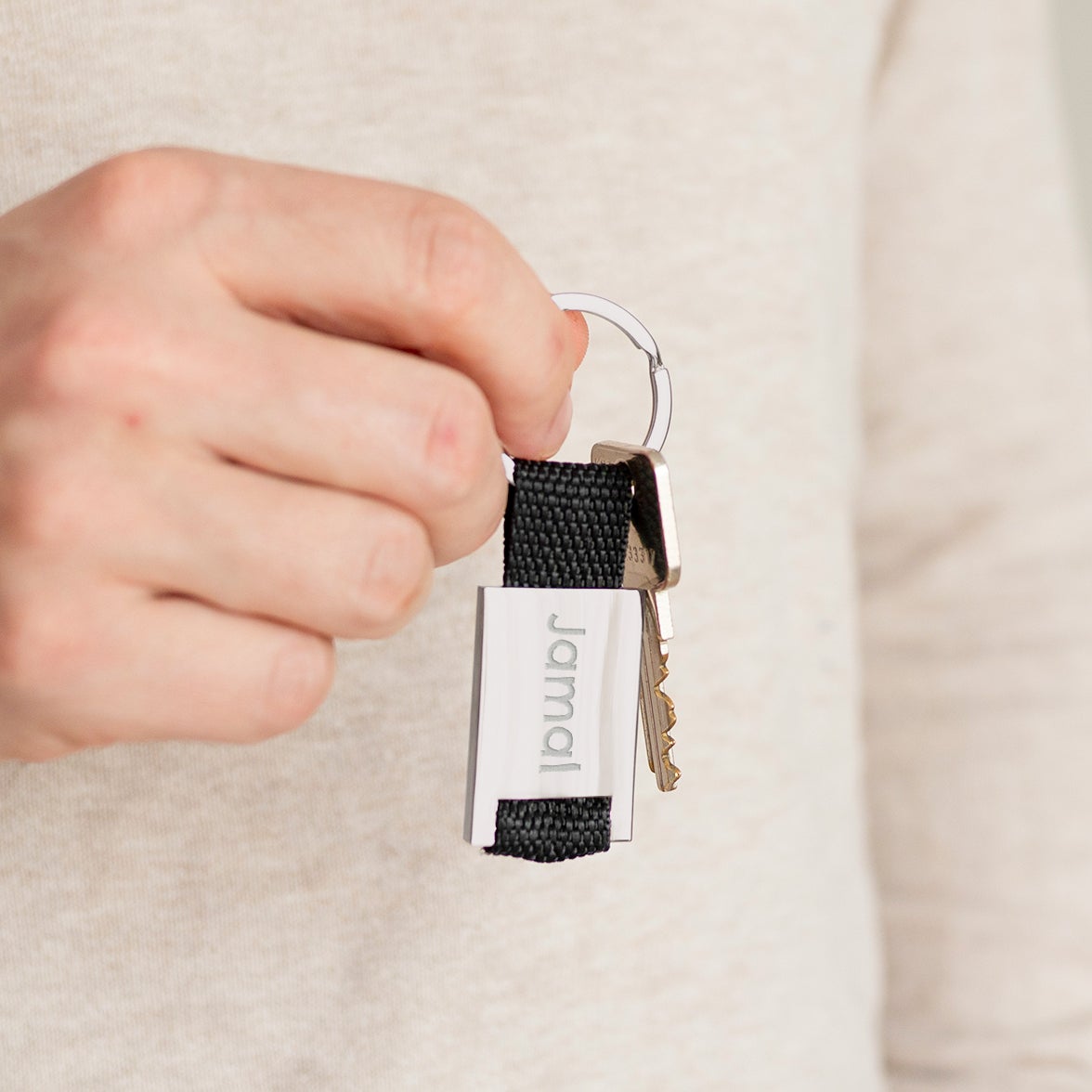 Personalised key ring - Deluxe - Rectangle - Name/Text - Engraved