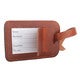 Leather luggage tag - brown