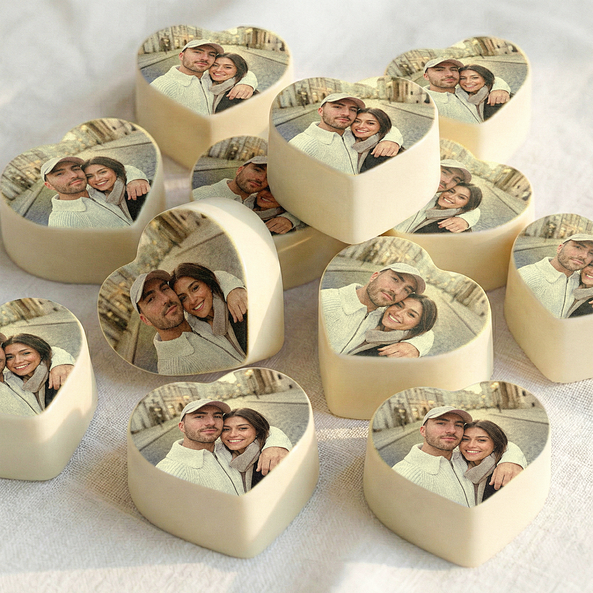 Chocolade hartjes met foto