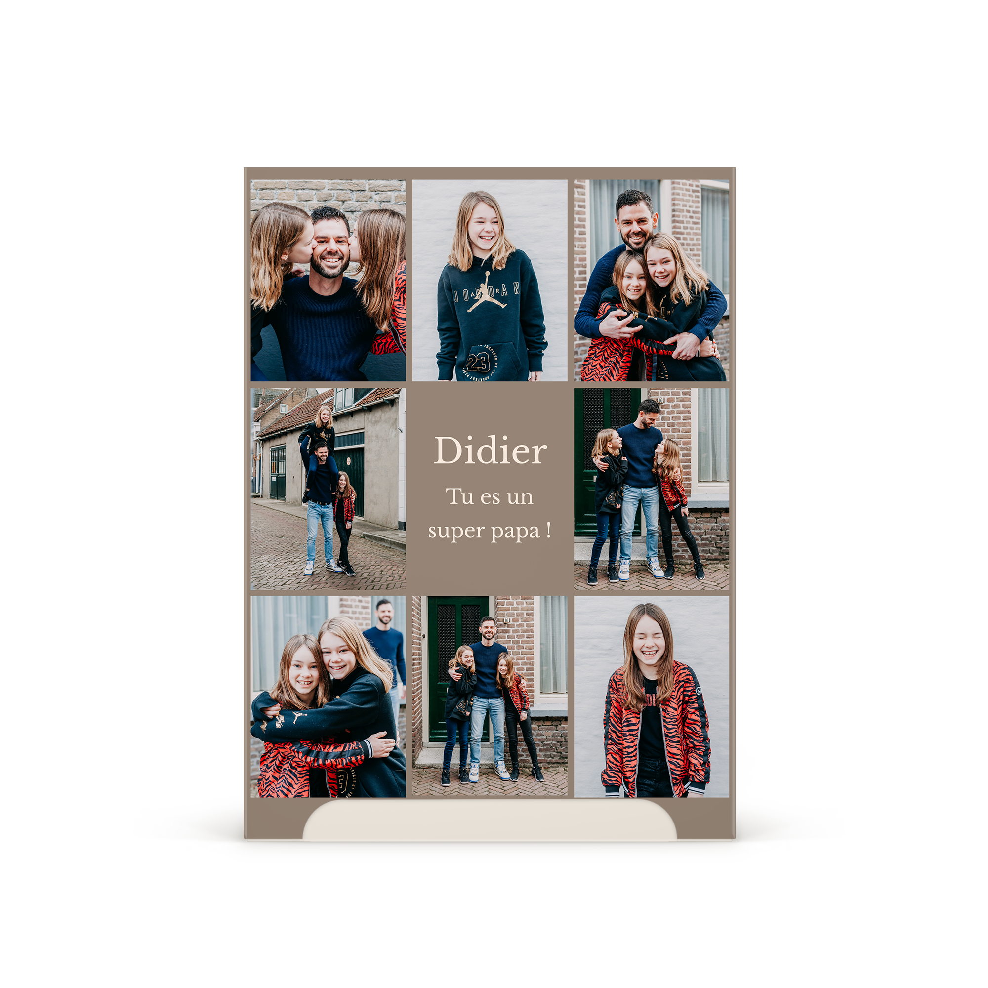Coffret cadeau Axe avec housse personnalisée imprimée de photos de famille et du texte Didier Tu es un super papa