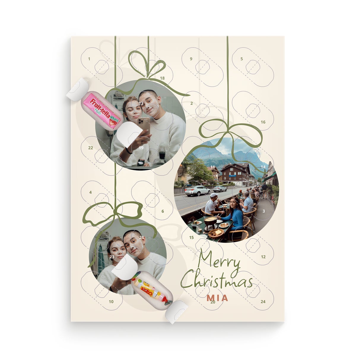 Personoitu makeisten adventtikalenteri Personoitu makeisten adventtikalenteri