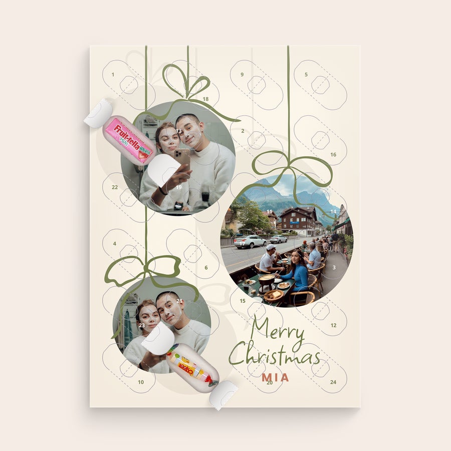 Doces personalizados Calendário de contagem regressiva Doces personalizados Calendário de contagem regressiva