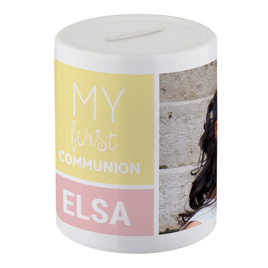 Personalised money box - Communion