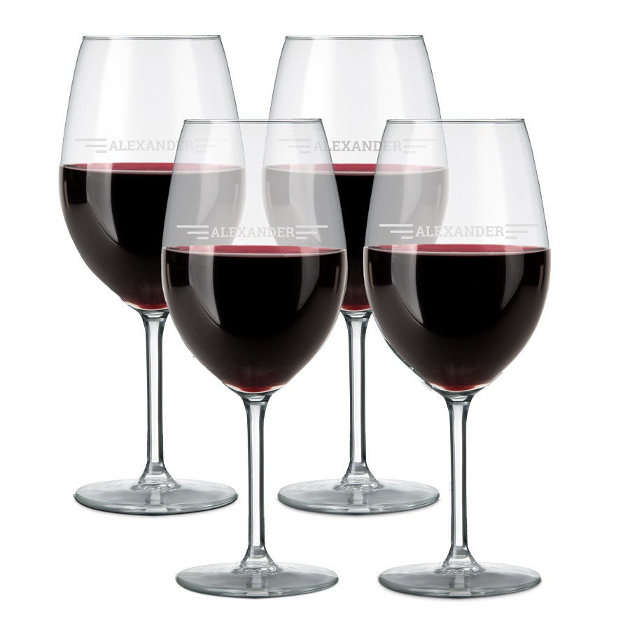 Personalised Red Wine Glasses - 4 pcs