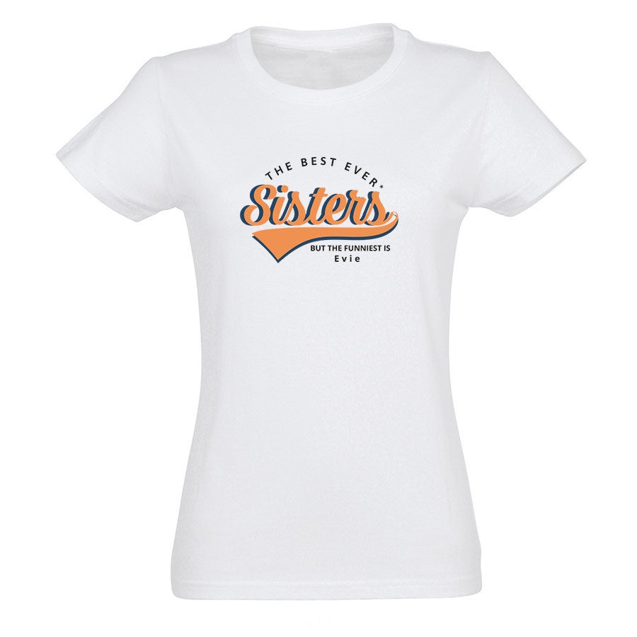 T-paita omalla painatuksella - Naiset - Valkoinen