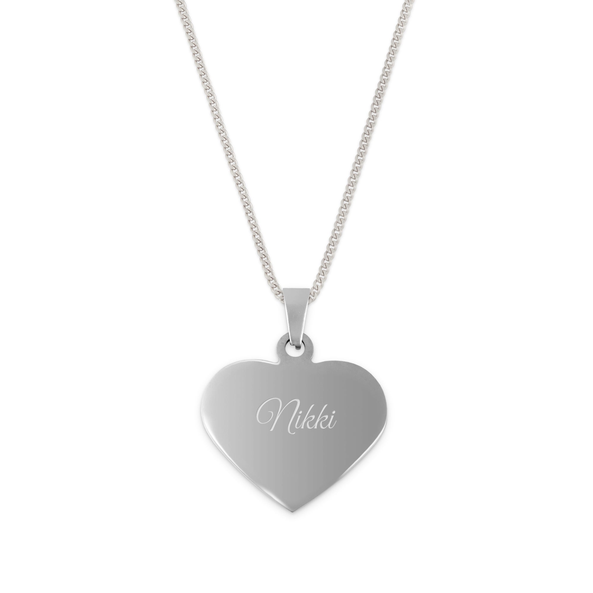 Hart ketting met naam - zilver Hart ketting met naam - zilver