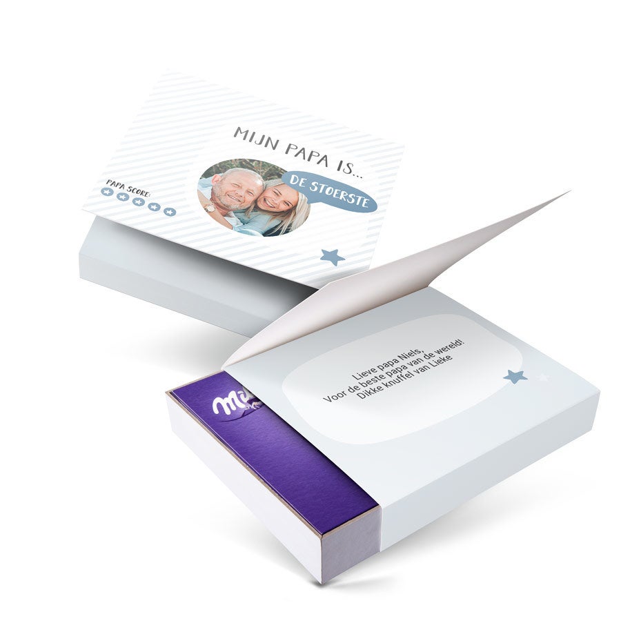 Milka giftbox bedrukken - Vaderdag - 220 gram Milka giftbox bedrukken - Vaderdag - 220 gram