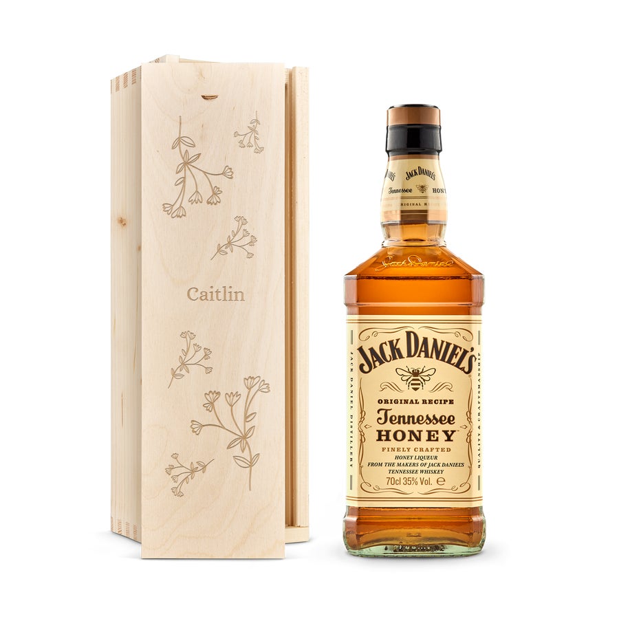 Jack Daniels Honey Bourbon in personalised case Jack Daniels Honey Bourbon in personalised case