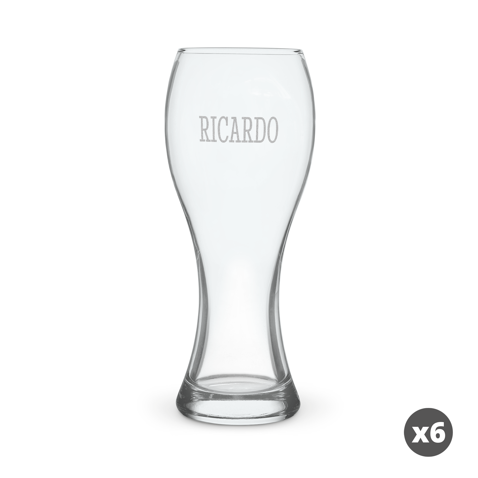 Weizenbierglas, graviert mit dem Namen "Ricardo", perfekt, um dein Lieblingsbier einzuschenken