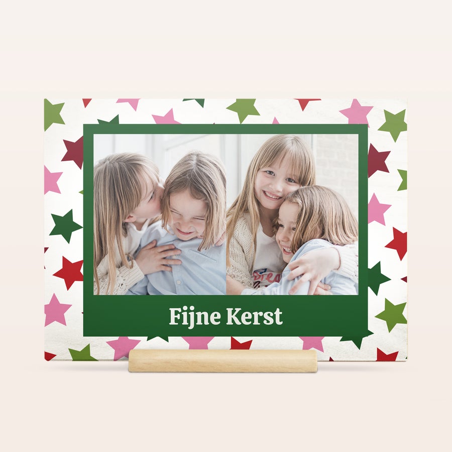 Houten Kerstkaart met foto Houten Kerstkaart met foto