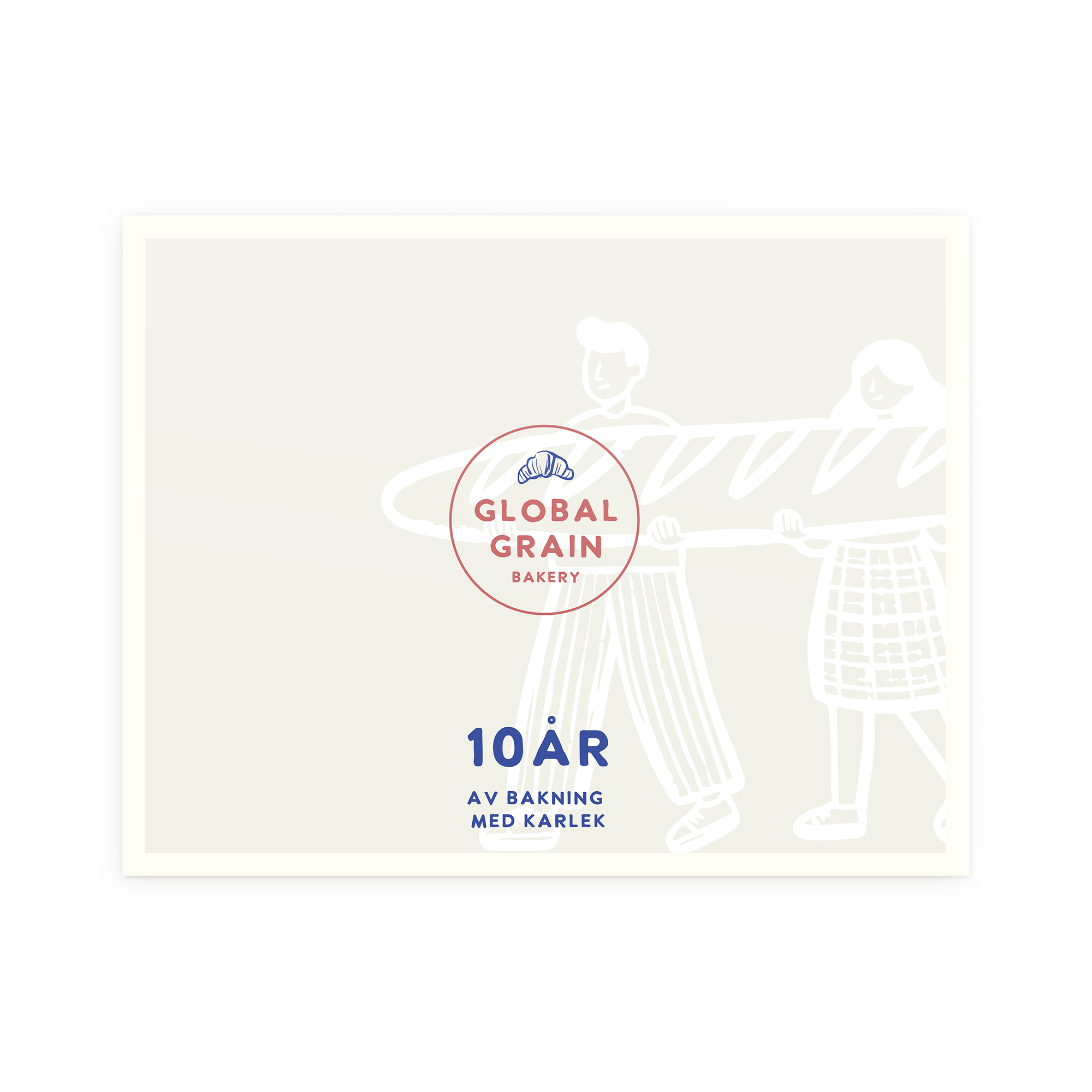 Personaliserade pappersbordstabletter - 8 st med tryck av Global Grain Bakery 10 år-design, anpassningsbar för jubileum.