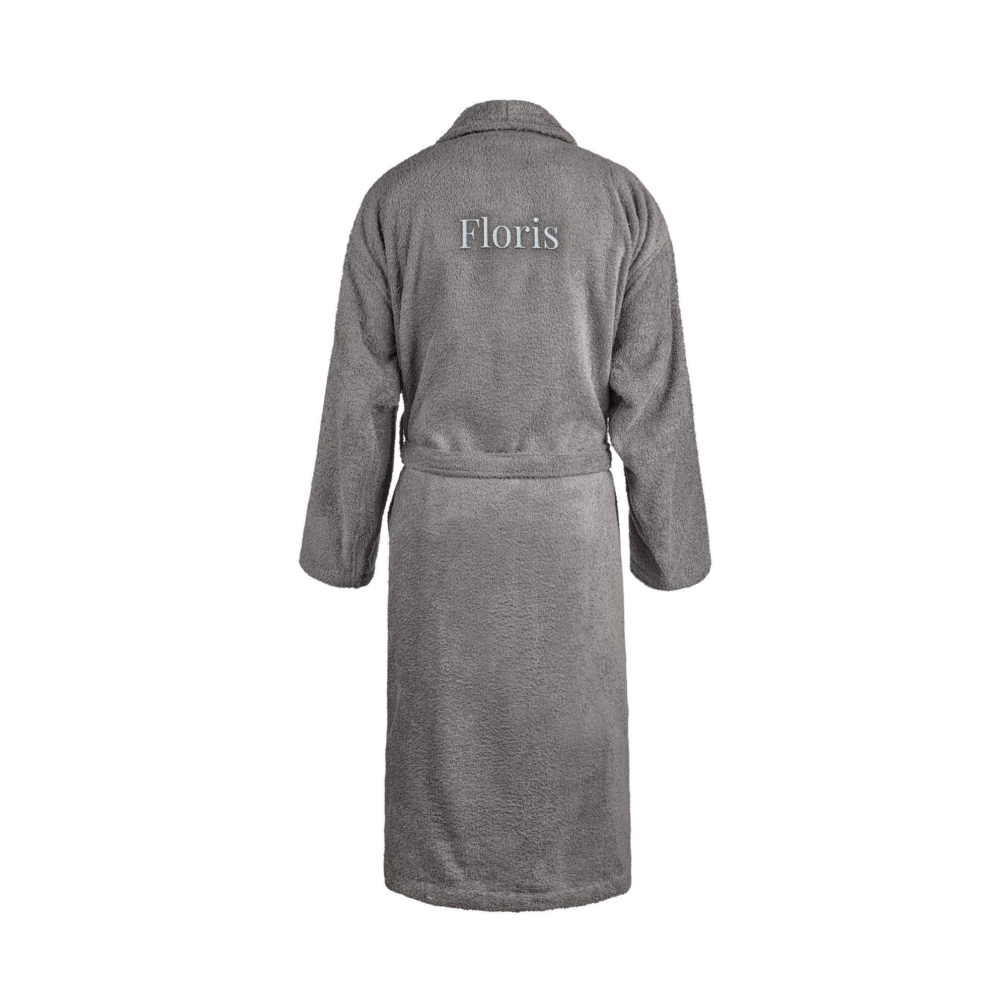 Heren badjas borduren - Grijs - L/XL
