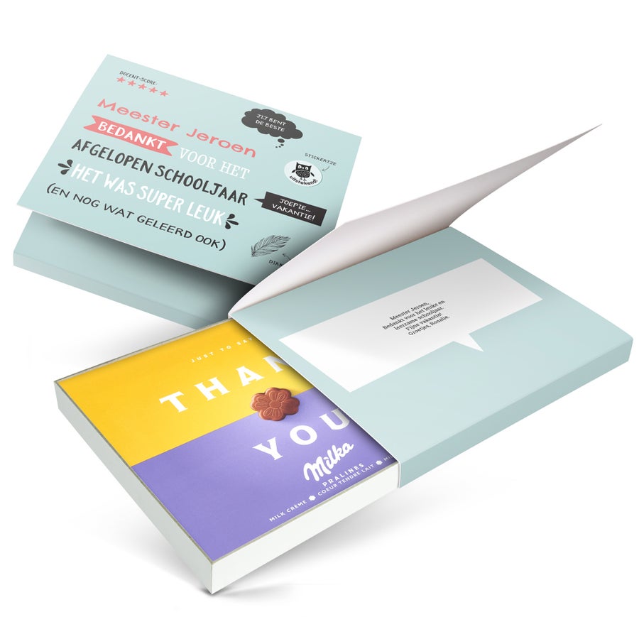 Milka giftbox bedrukken - Juf / Meester Milka giftbox bedrukken - Juf / Meester