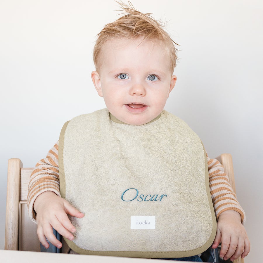Personalised embroidered Koeka bib Personalised embroidered Koeka bib