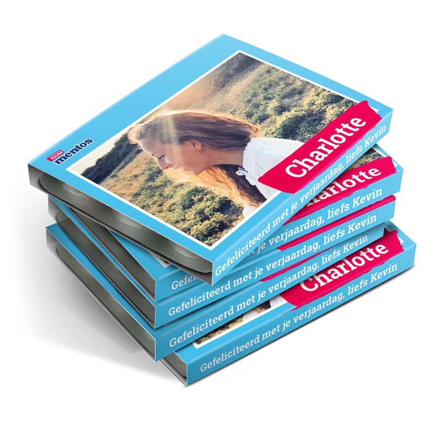 Gepersonaliseerde Mentos kauwgompakjes Gepersonaliseerde Mentos kauwgompakjes