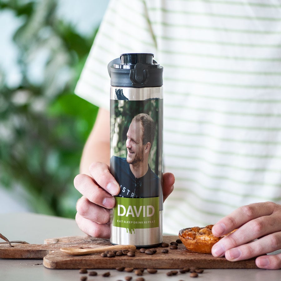 Luksuriøs vannflaske med 'pop top'-kork - Aluminium