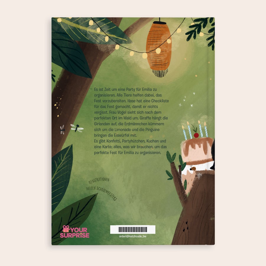 Buch Das Große Partybuch personalisieren Personalisiertes Buch - Das Große Partybuch - Hardcover mit Tierillustrationen und personalisiertem Text „Es ist Zeit um eine Party für Emilia zu organisieren.“