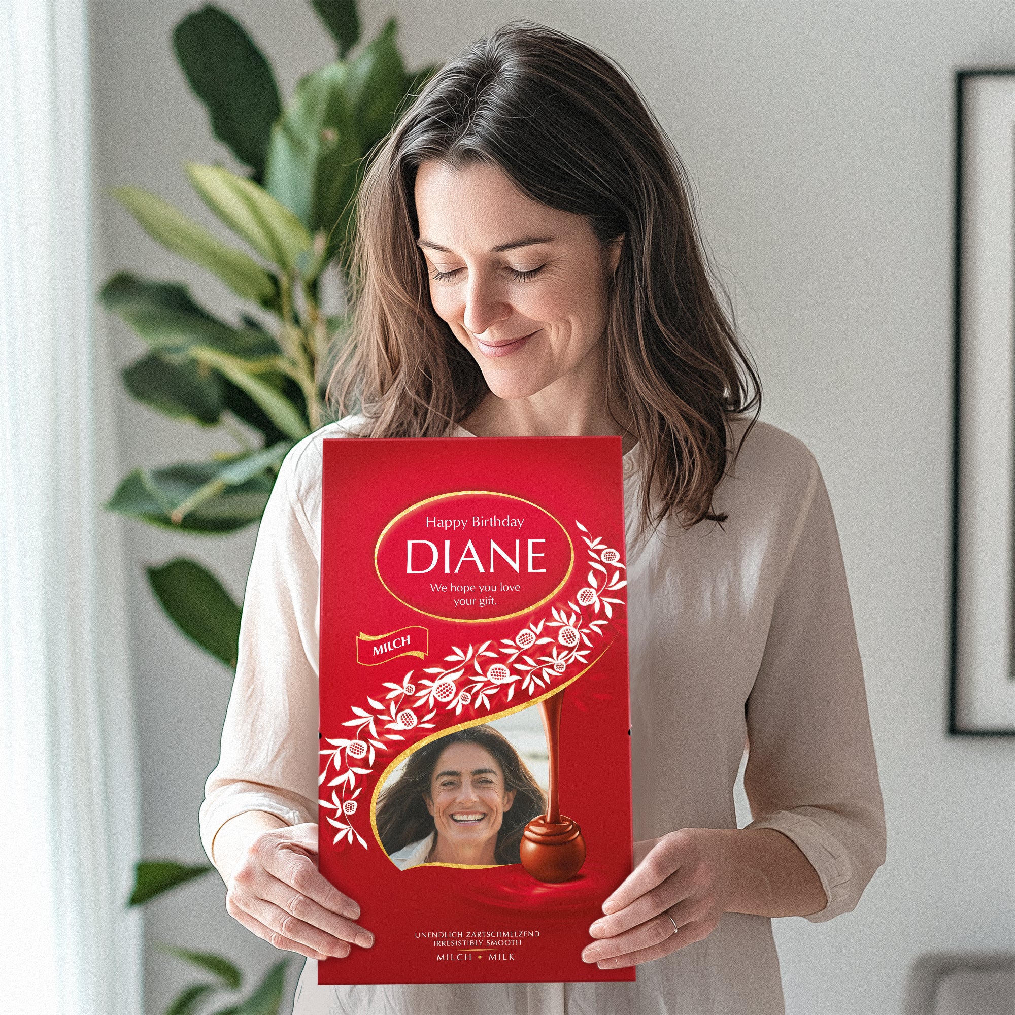 Personalizowane pudełko prezentowe z czekoladkami Lindt - 1 kg