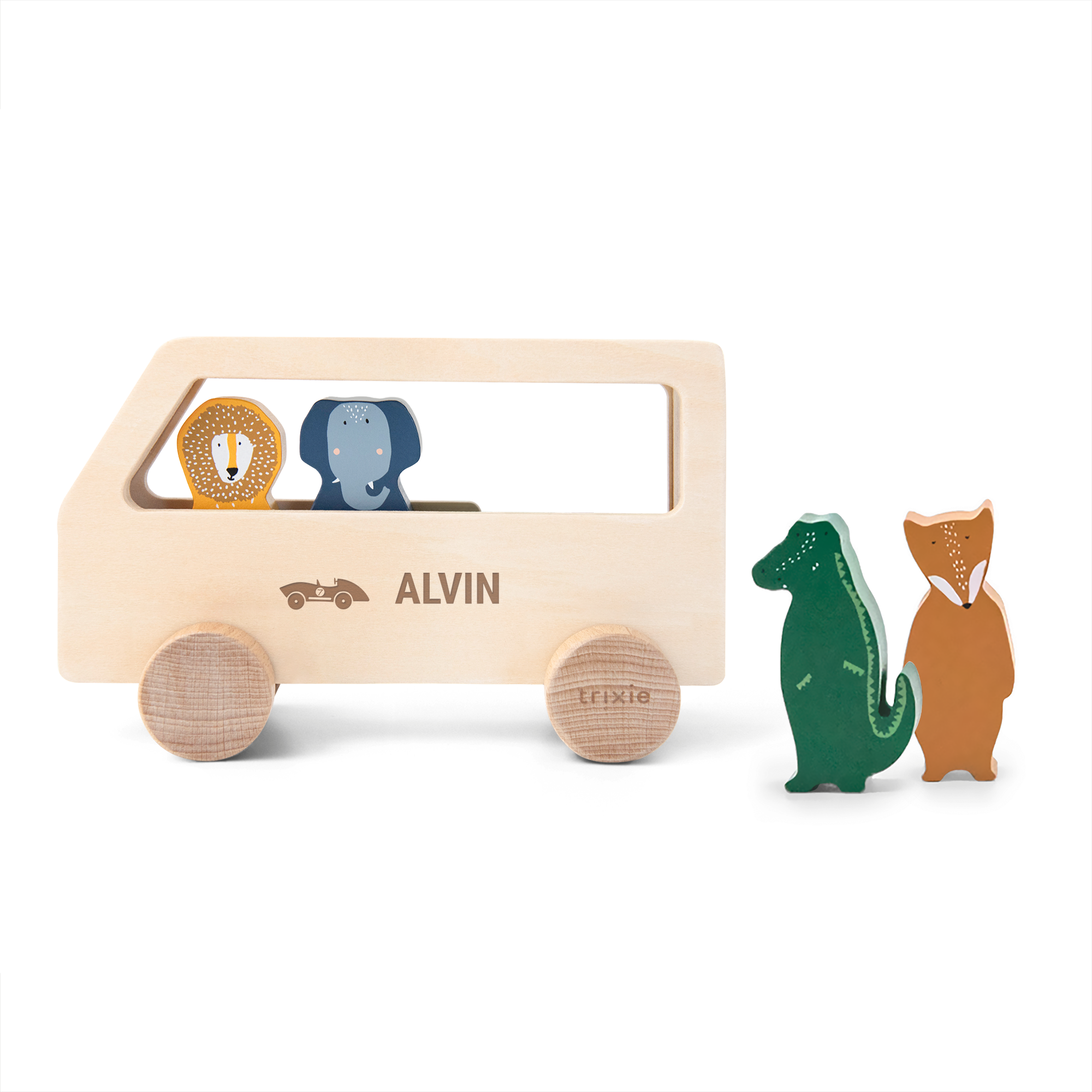 Personlig djurbuss i trä - Trixie