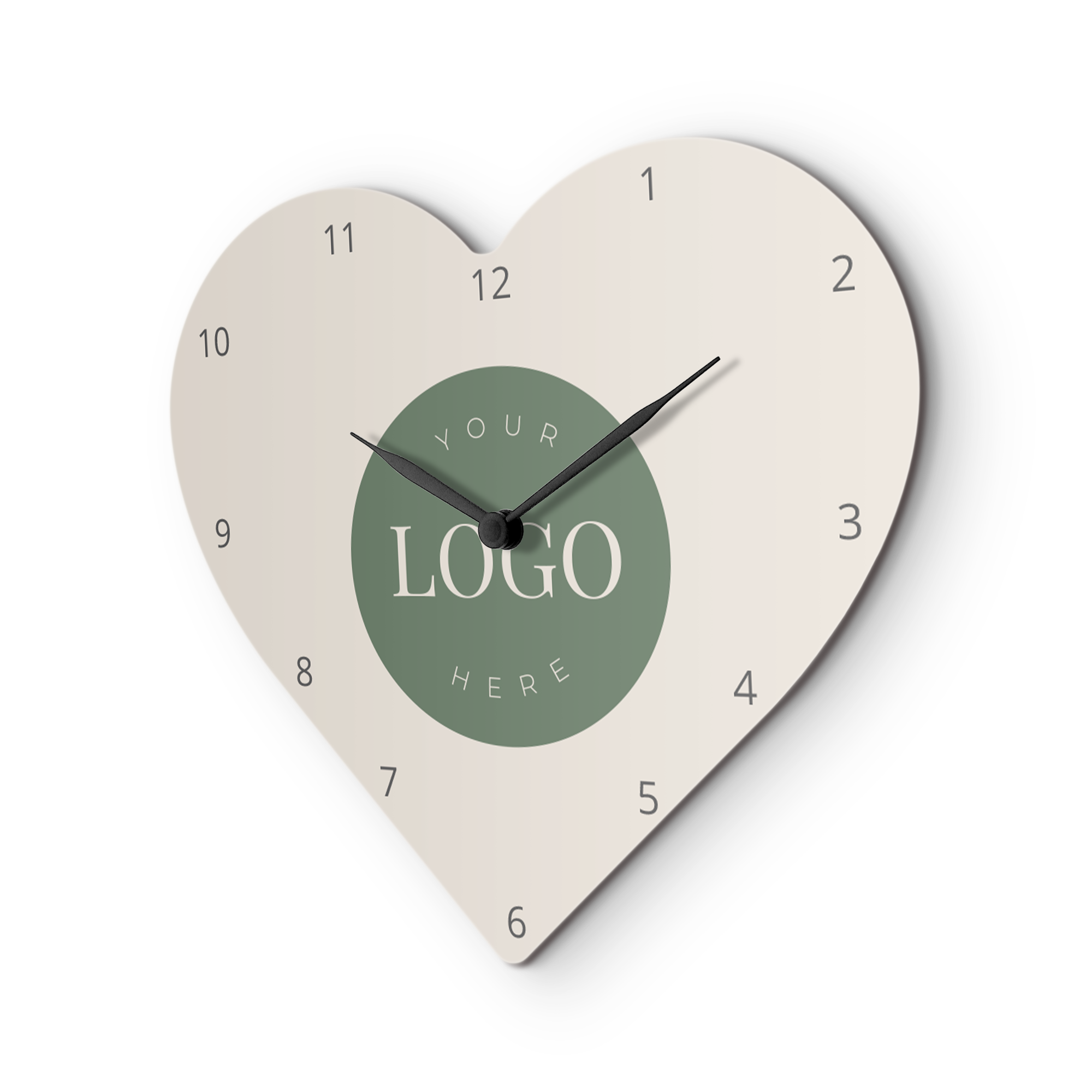 Horloge Murale Design Mains En Cœur - Plexiglas Noir, Fabrication Artisanale