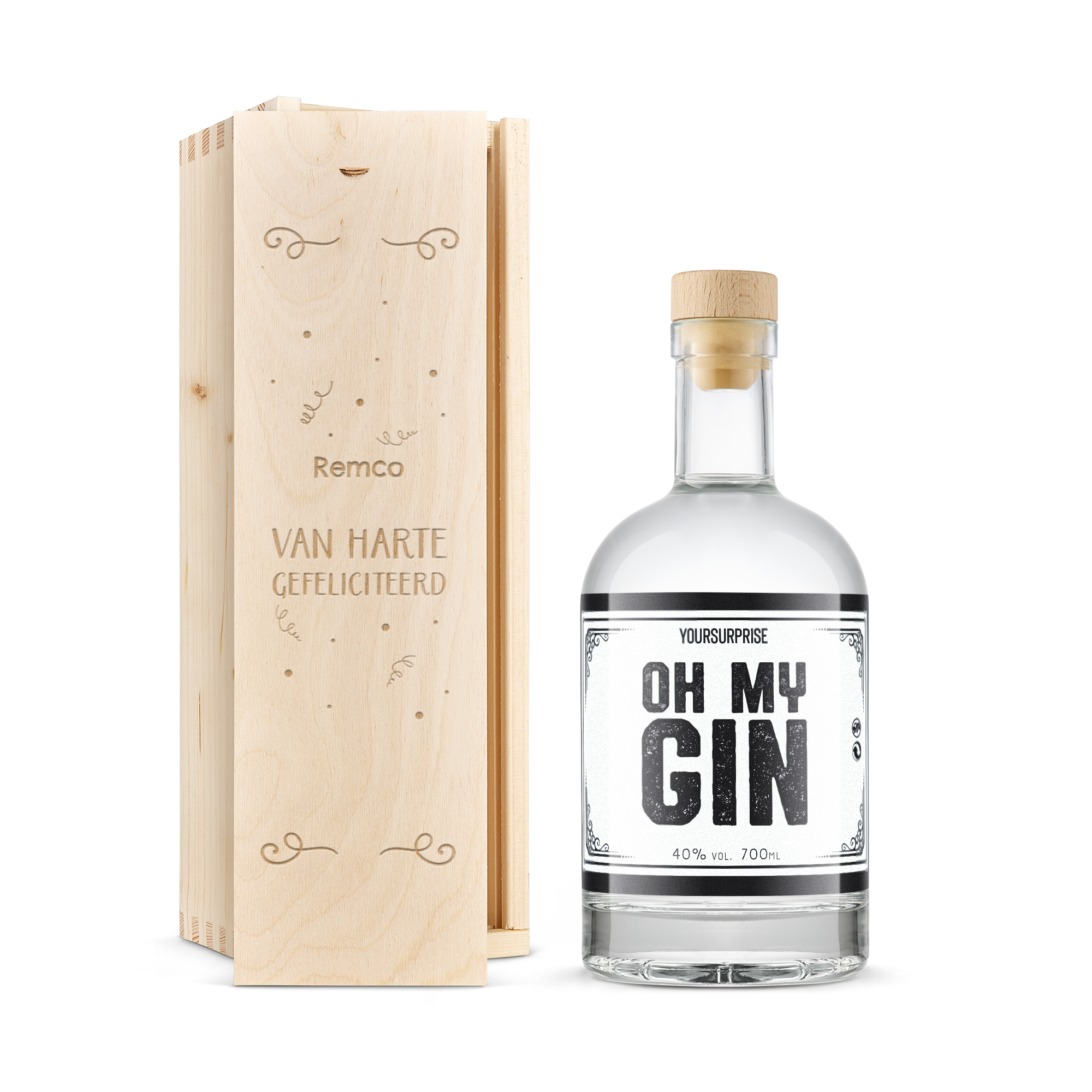 YourSurprise gin in gegraveerde kist