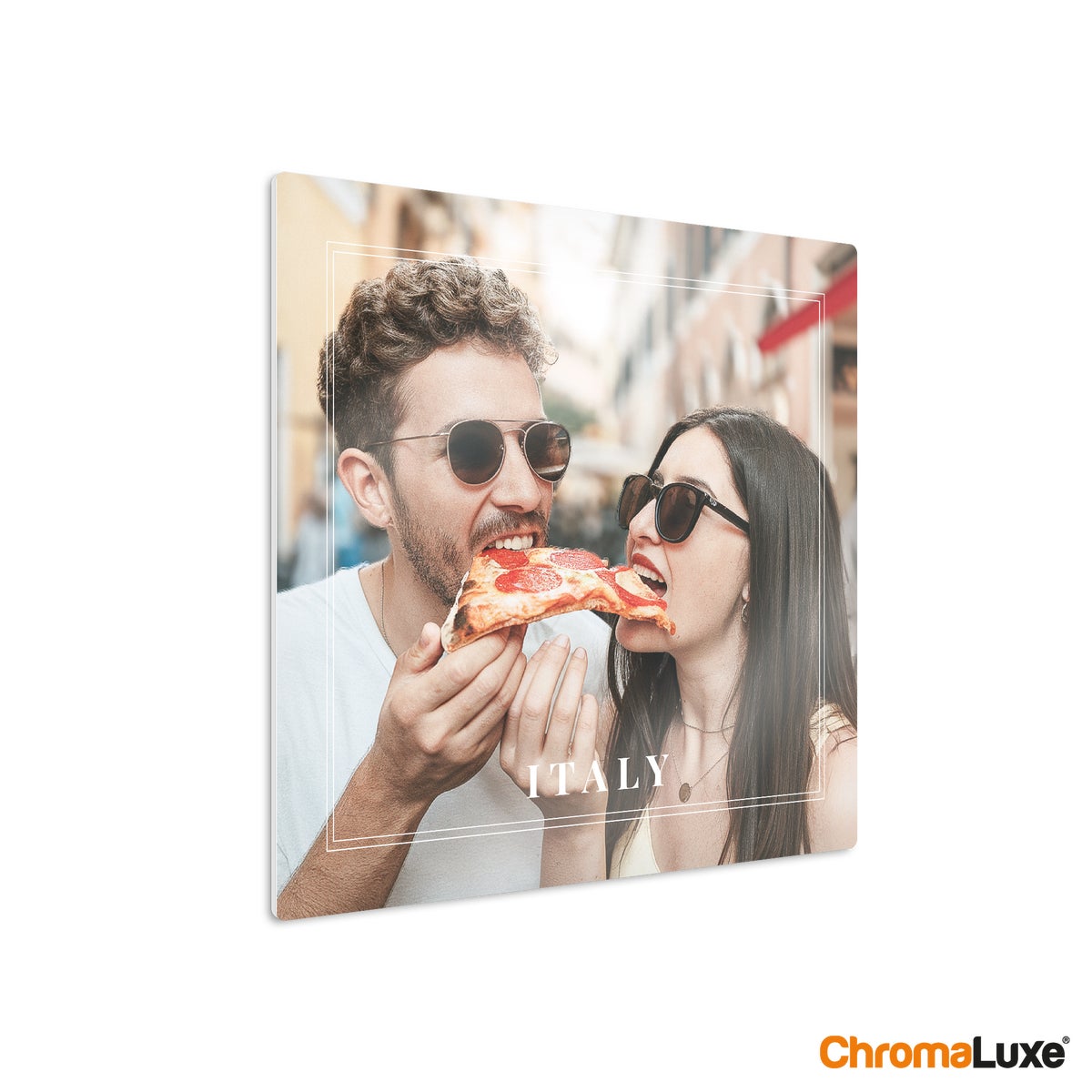 Personlig Aluminium fotoprint - Hvid (Chromaluxe) - 20 x 20 cm