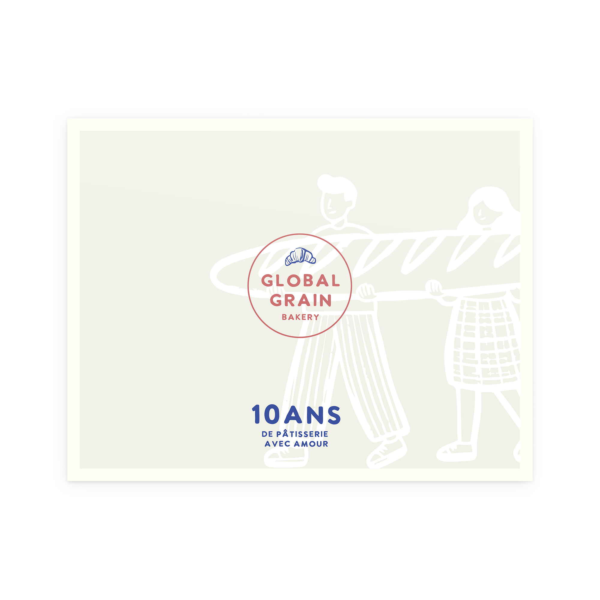 Sets de table en papier 8 pièces personnalisés imprimés, texte 10 ANS, motif Global Grain Bakery