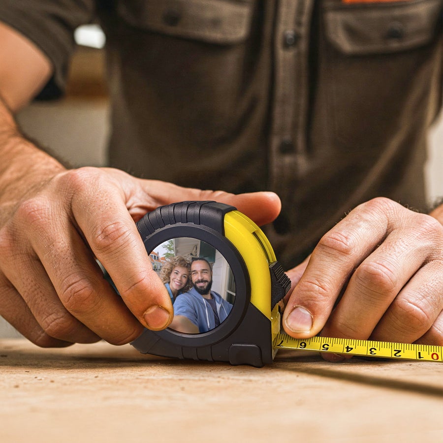 Cinta métrica personalizada Cinta métrica personalizada con foto de pareja feliz impresa, ideal para mide dos veces.