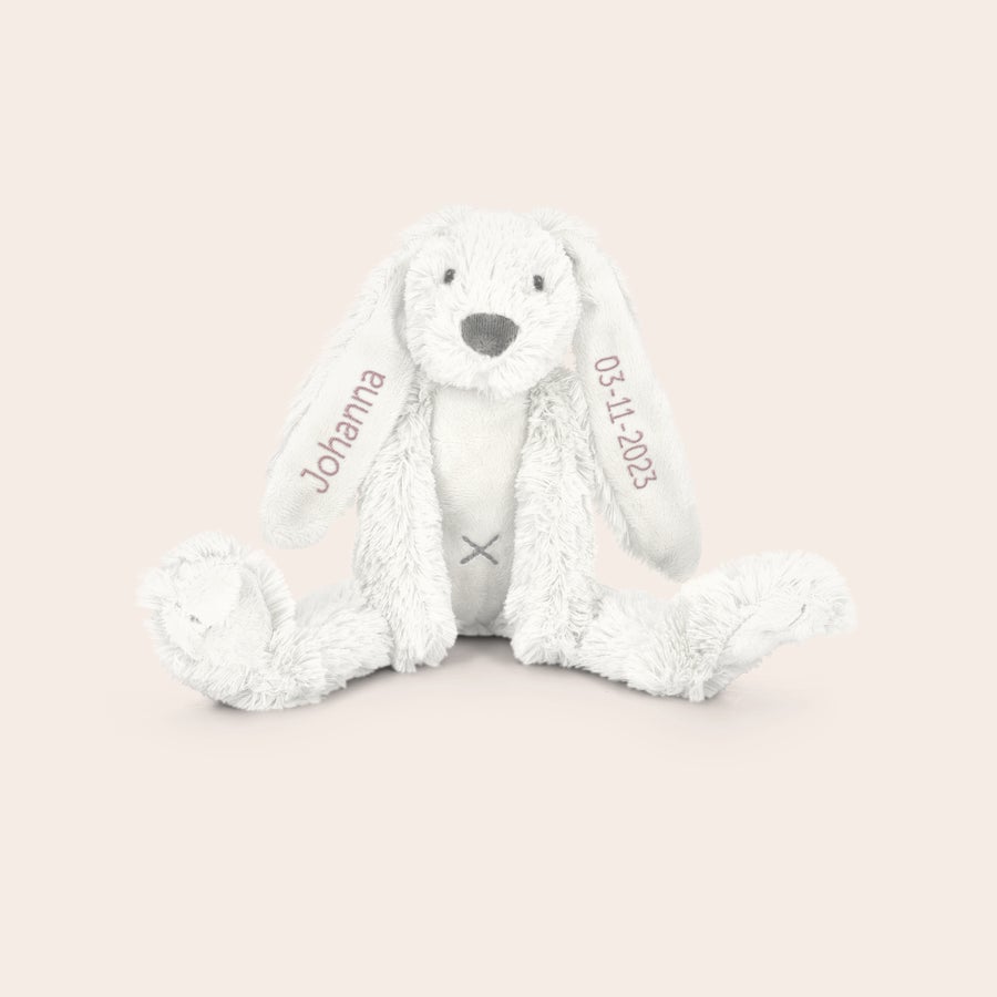 Peluche lapin personnalisé - Happy Horse Peluche Lapin Richie crème personnalisée, brodée du prénom Johanna et de la date 03-11-2023