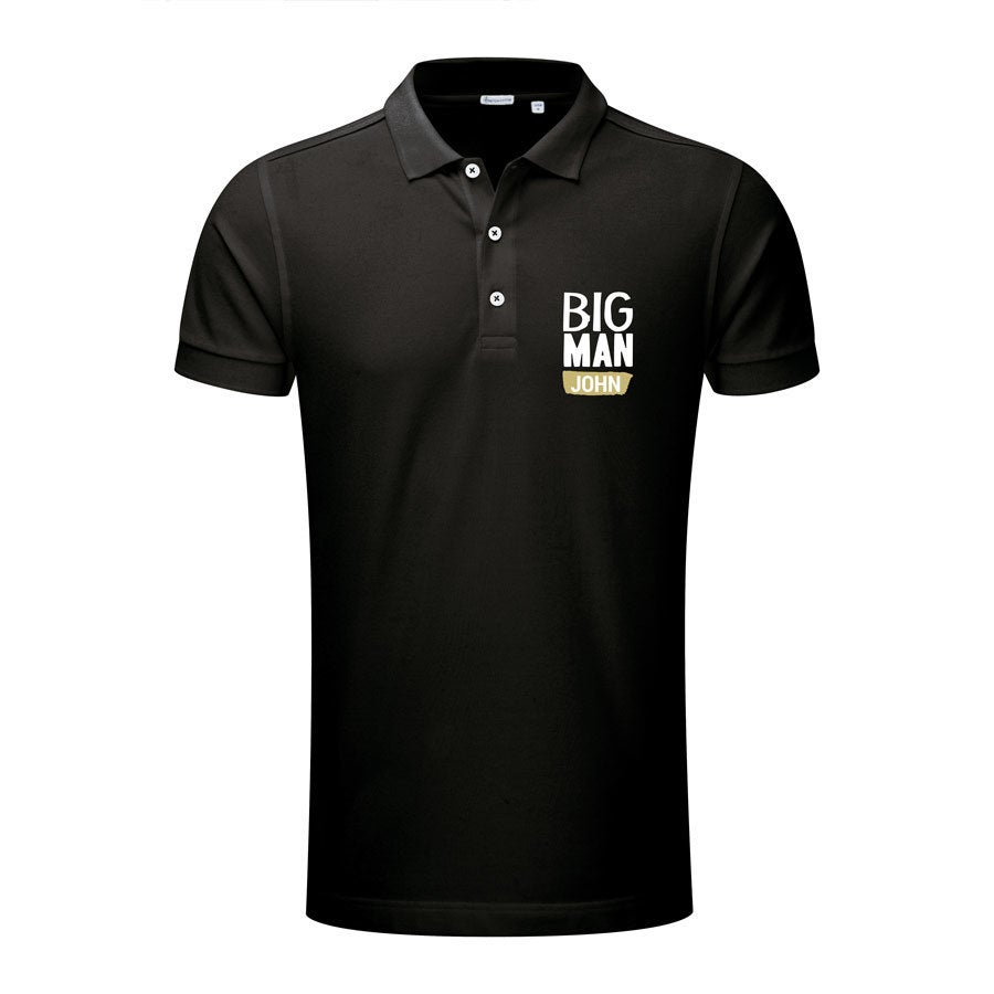 Personalised polo t-shirt - Men - Black - XL